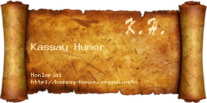 Kassay Hunor névjegykártya